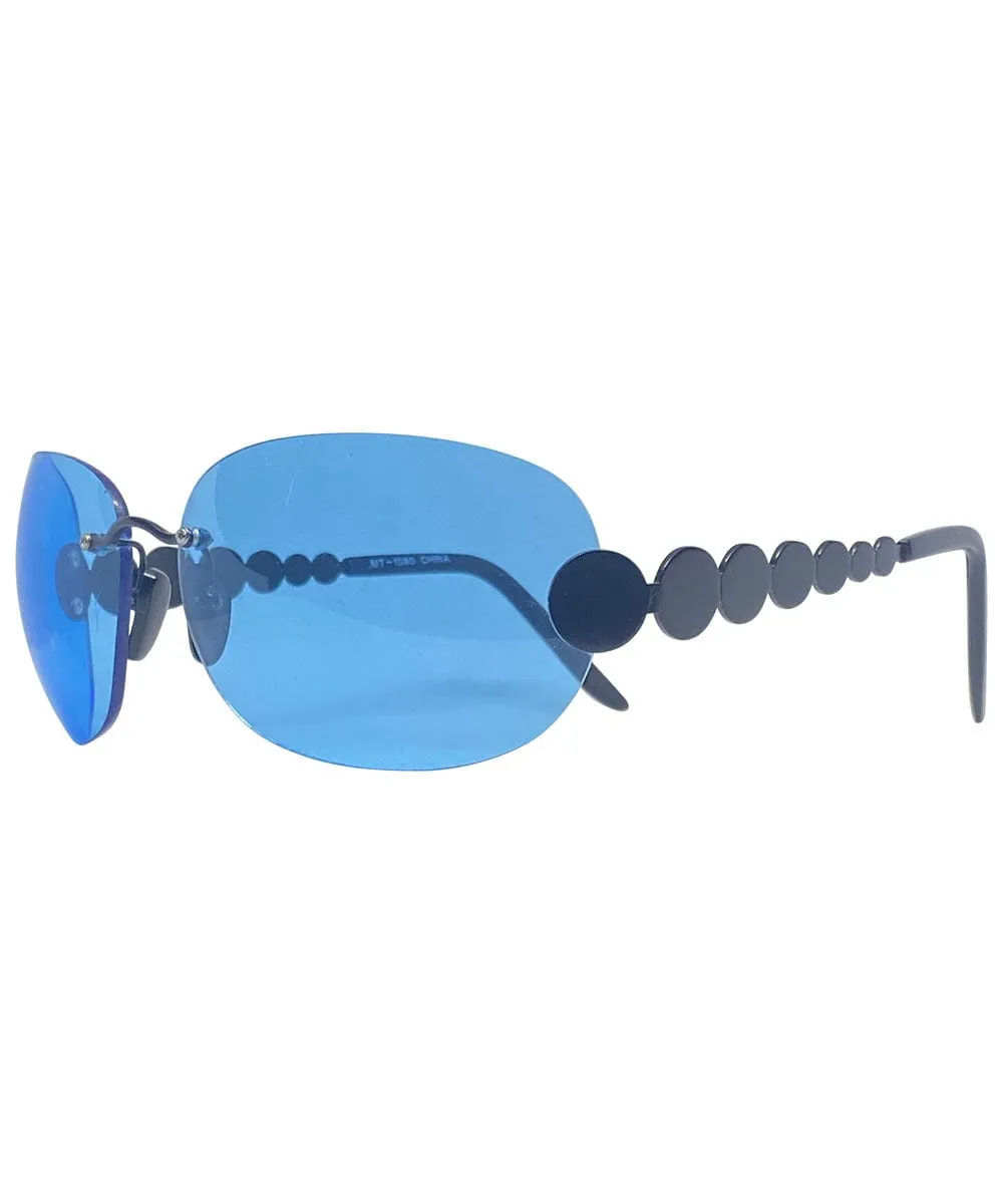 TASTY Blue/Blue Rimless Sunglasses sold by Giant Vintage product image thumbnail 2