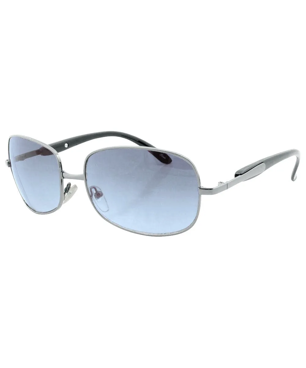 RICHES Silver/Sky Party-Ready Y2K Sunglasses sold by Giant Vintage