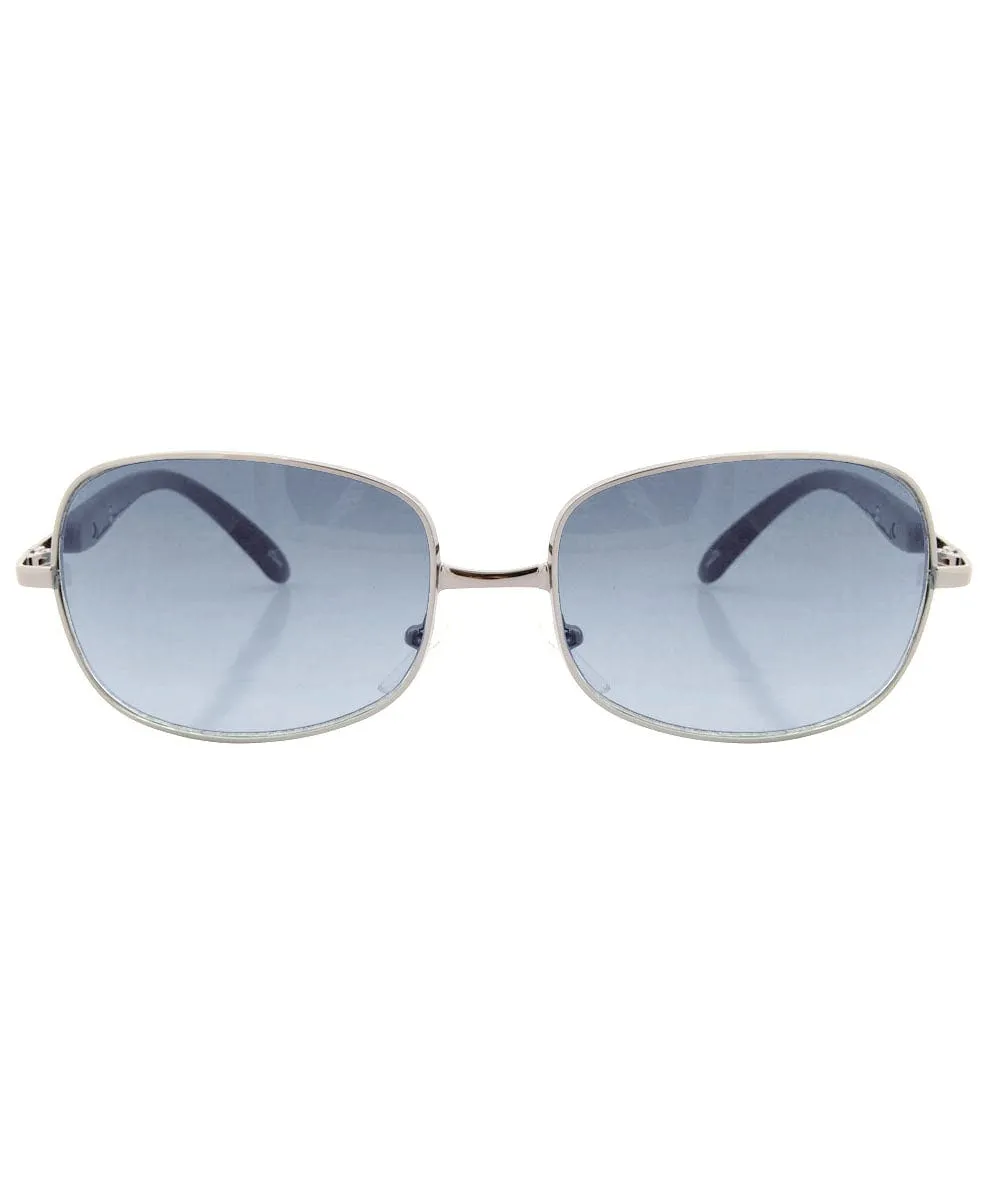 RICHES Silver/Sky Party-Ready Y2K Sunglasses sold by Giant Vintage product image thumbnail 2