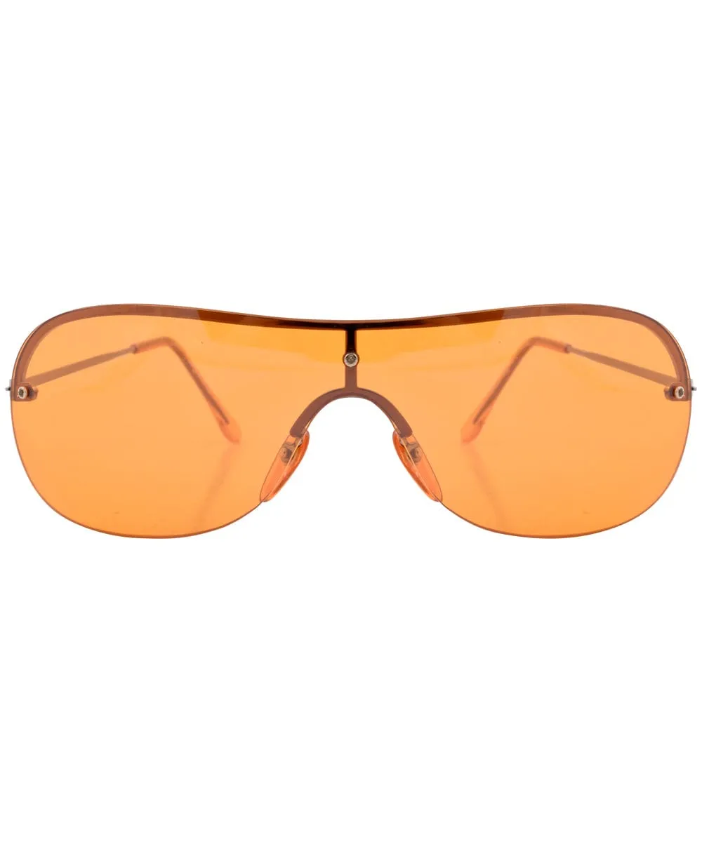 POTENTIAL Orange Rimless Sunglasses sold by Giant Vintage product image thumbnail 3