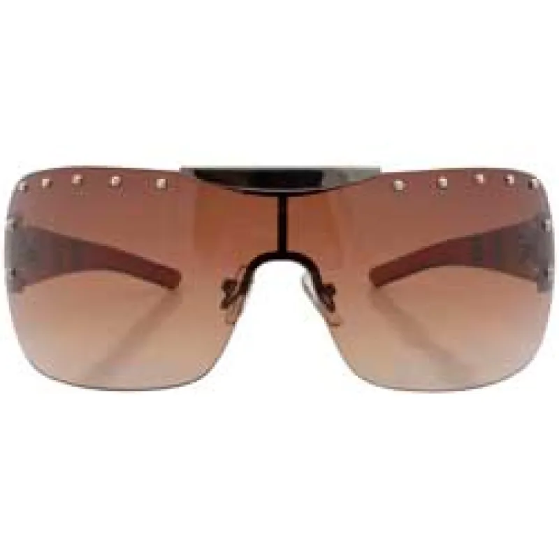 EUROBEAT Brown Shield Sunglasses sold by Giant Vintage