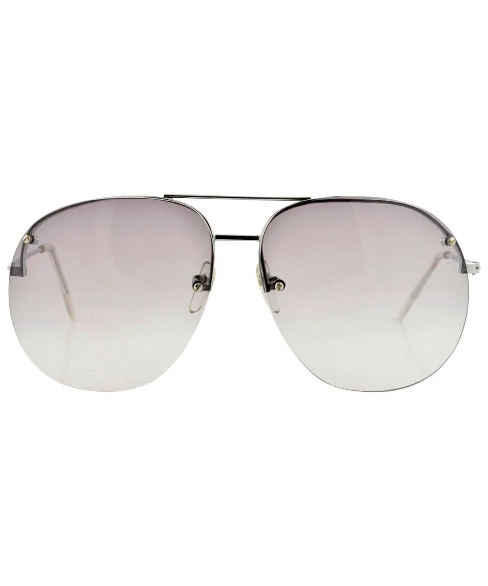 BOMBURST Silver Aviator Sunglasses sold by Giant Vintage product image thumbnail 3