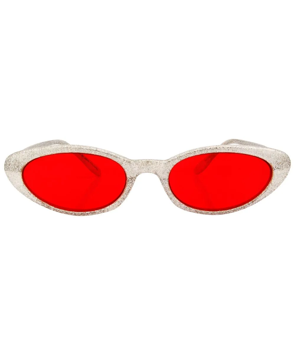 WHAT!? Silver/Red Cat-Eye Sunglasses sold by Giant Vintage product image thumbnail 3