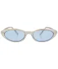 WHAT!? Silver/Blue Cat-Eye Sunglasses sold by Giant Vintage