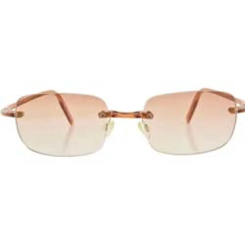 TAFFY Brown Rimless Sunglasses sold by Giant Vintage