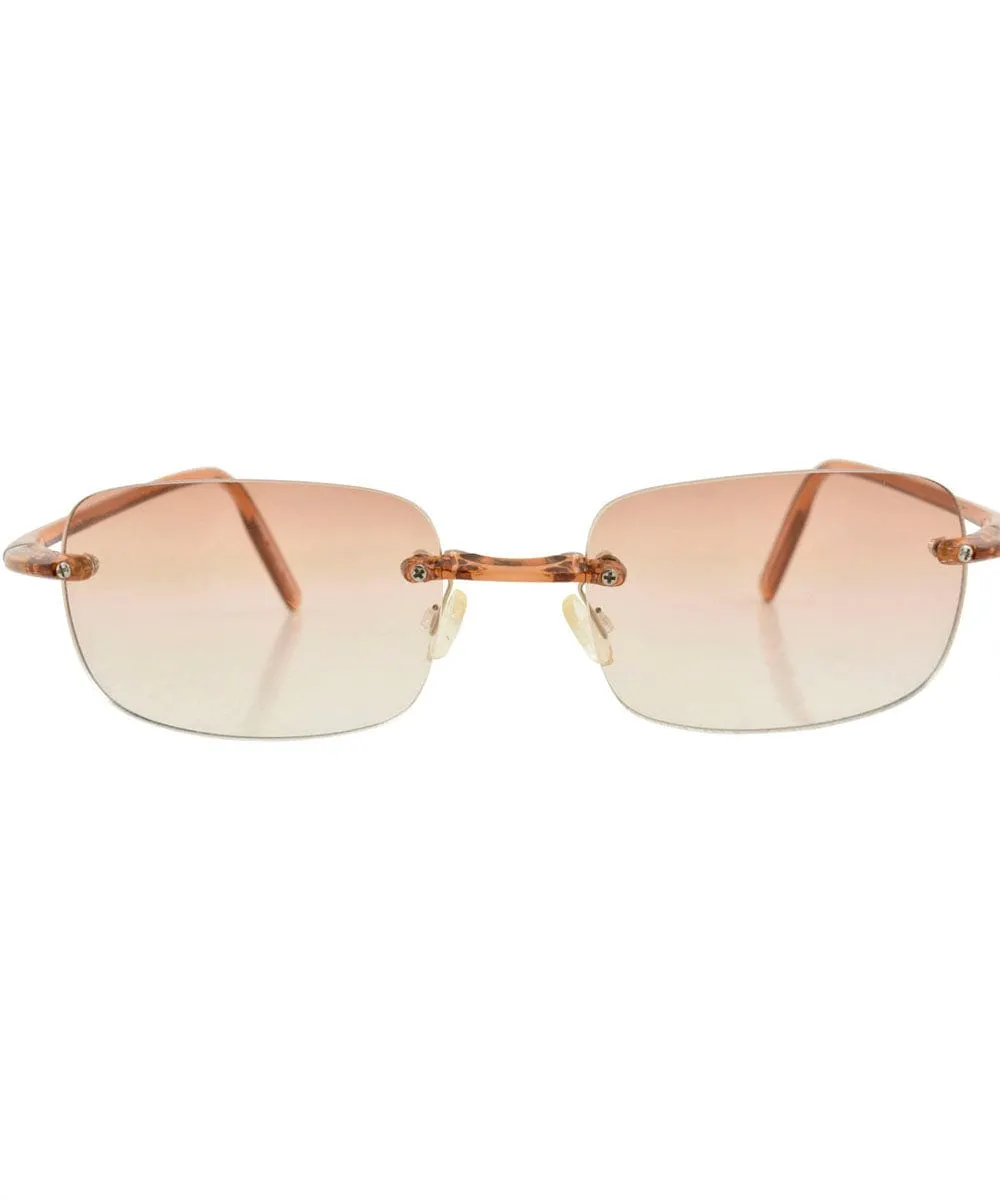 TAFFY Brown Rimless Sunglasses sold by Giant Vintage product image thumbnail 3