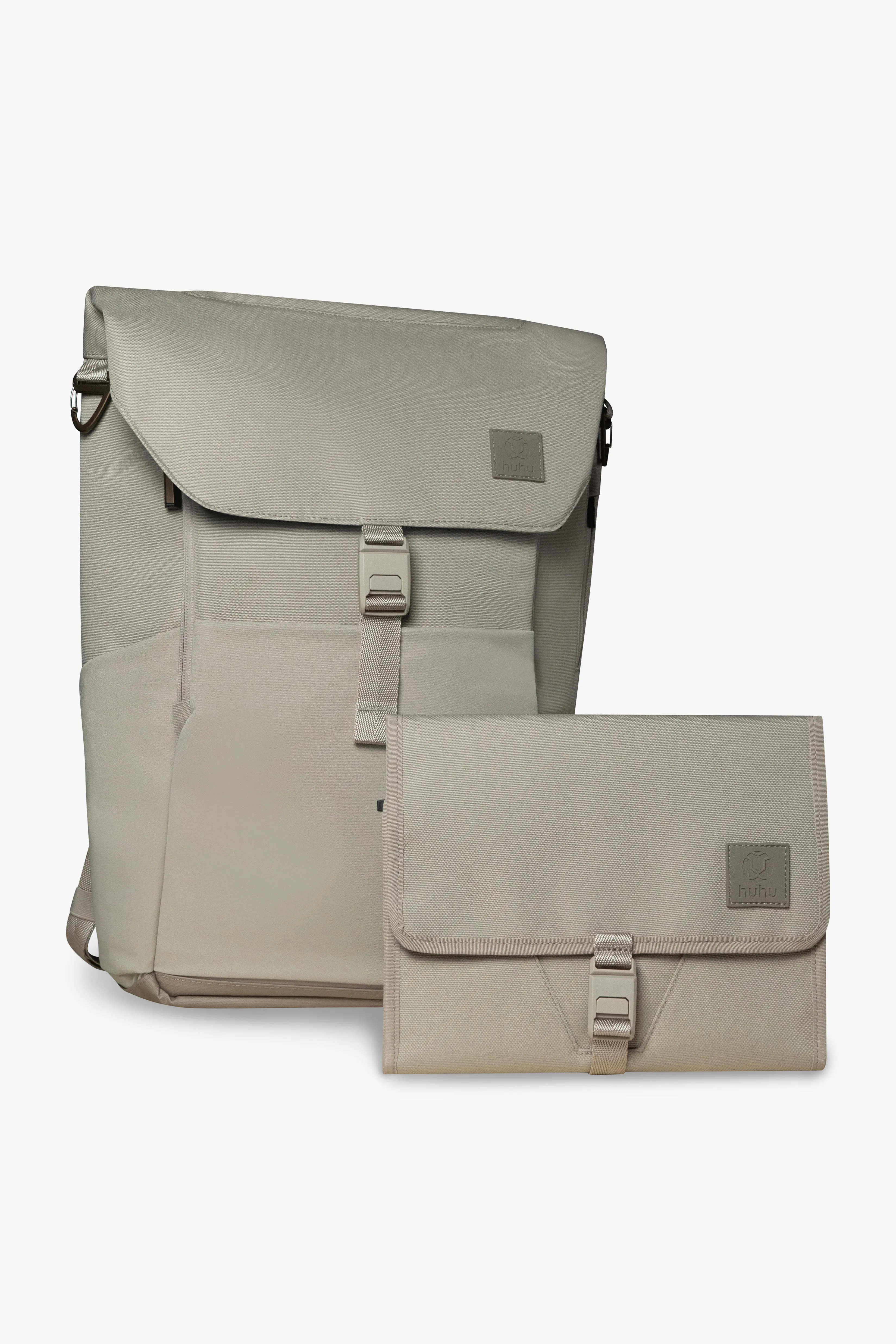 Everyday Diaper Backpack & Changing Wallet Bundle / Daybreak Taupe sold by Huhu