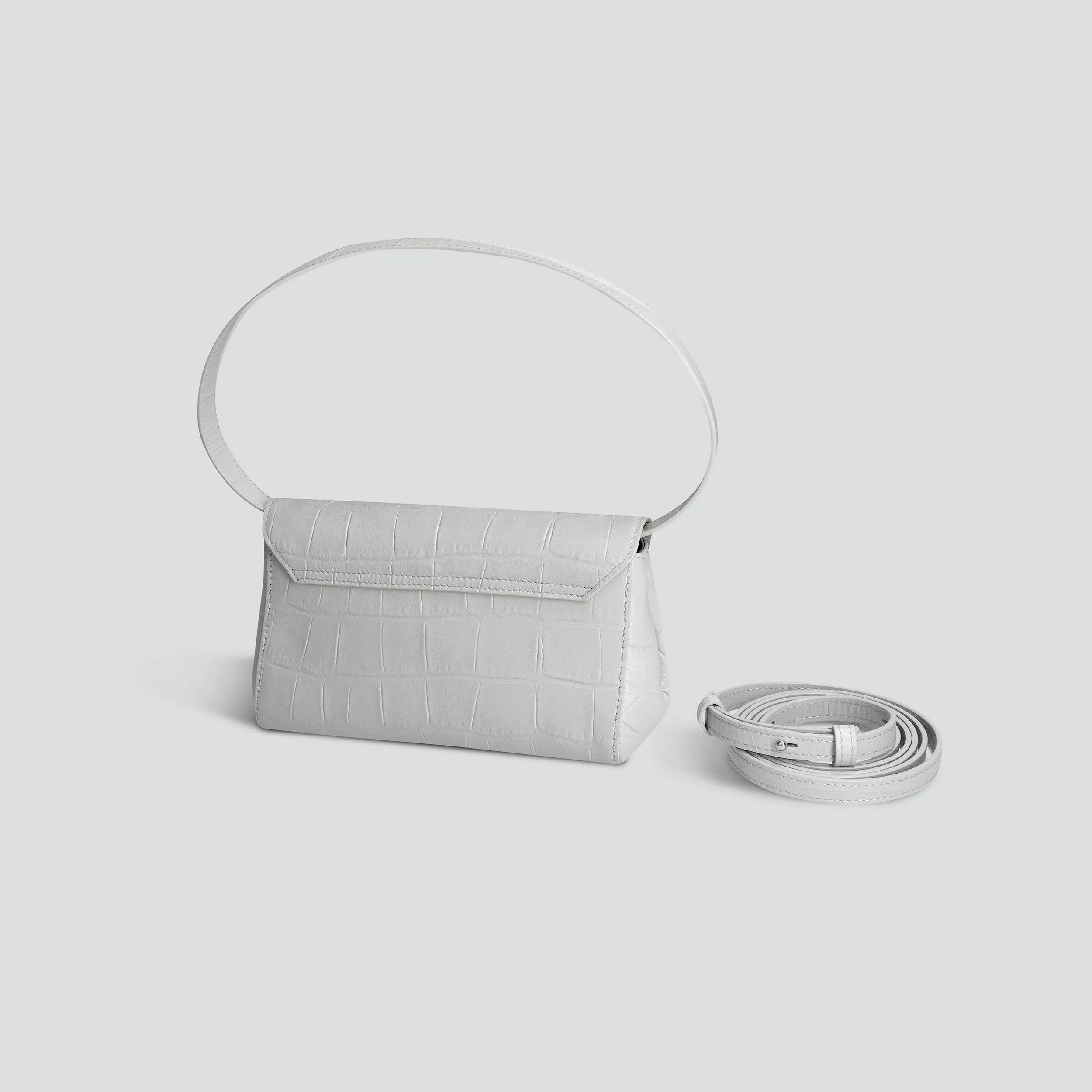 Ikon Clutch - soft croco light grey sold by Kaai nv product image thumbnail 5