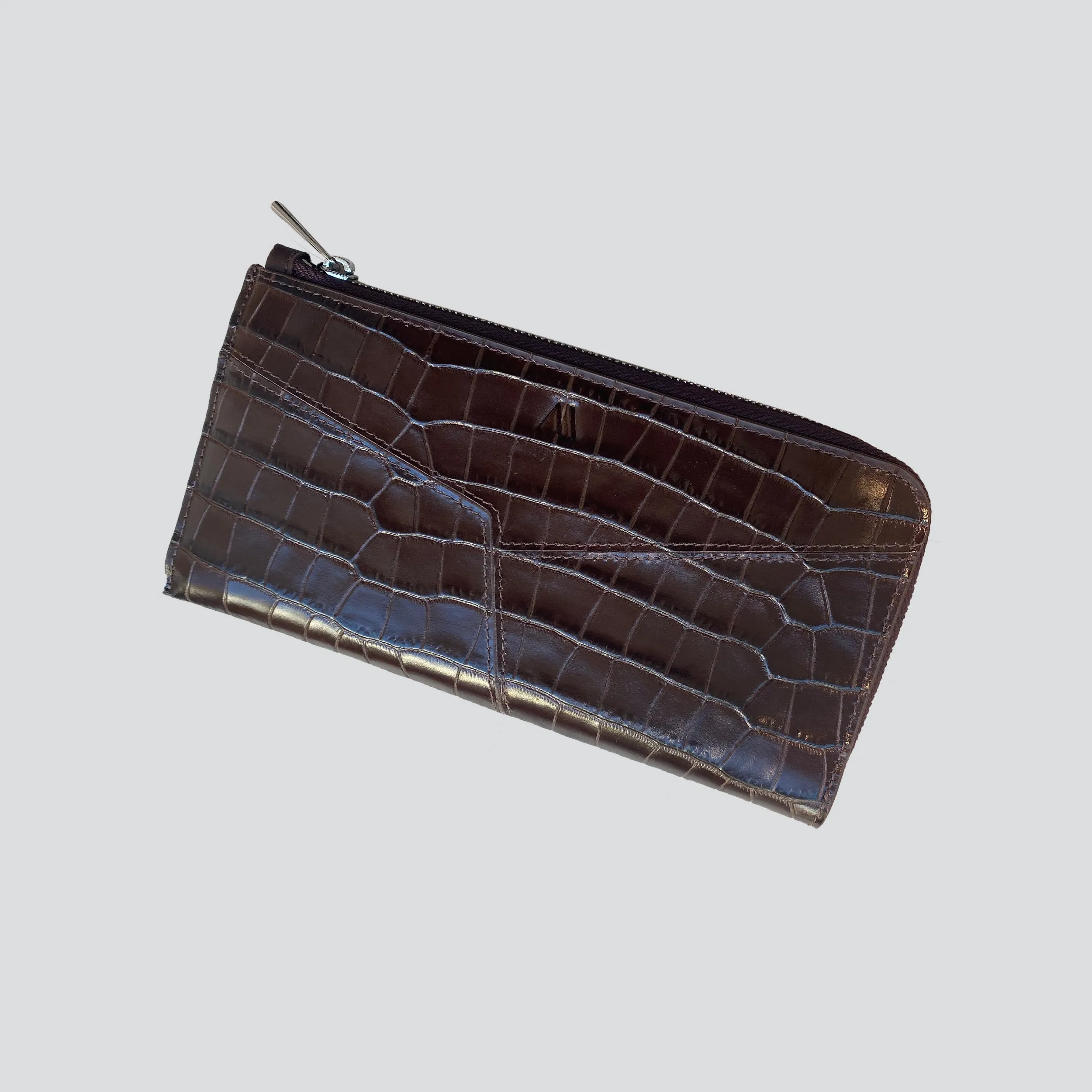 Large Wallet - croco chocolate sold by Kaai nv