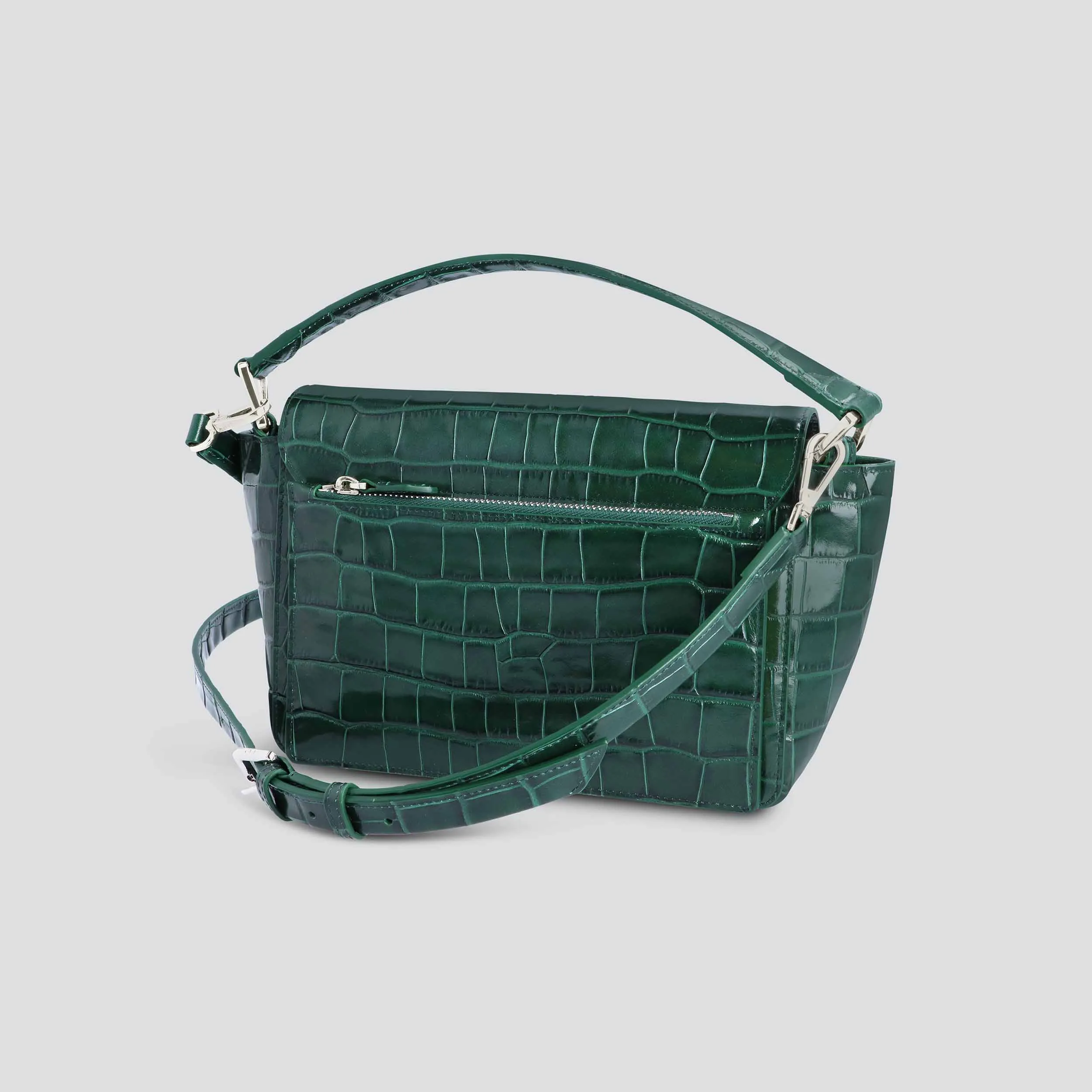 Ikon Shoulder Bag - croco pine green sold by Kaai nv product image thumbnail 3