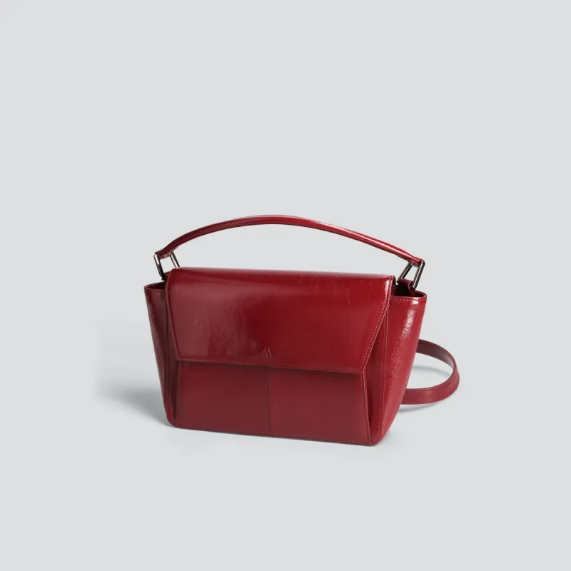 Ikon Shoulder Bag - naplack sangria red sold by Kaai nv