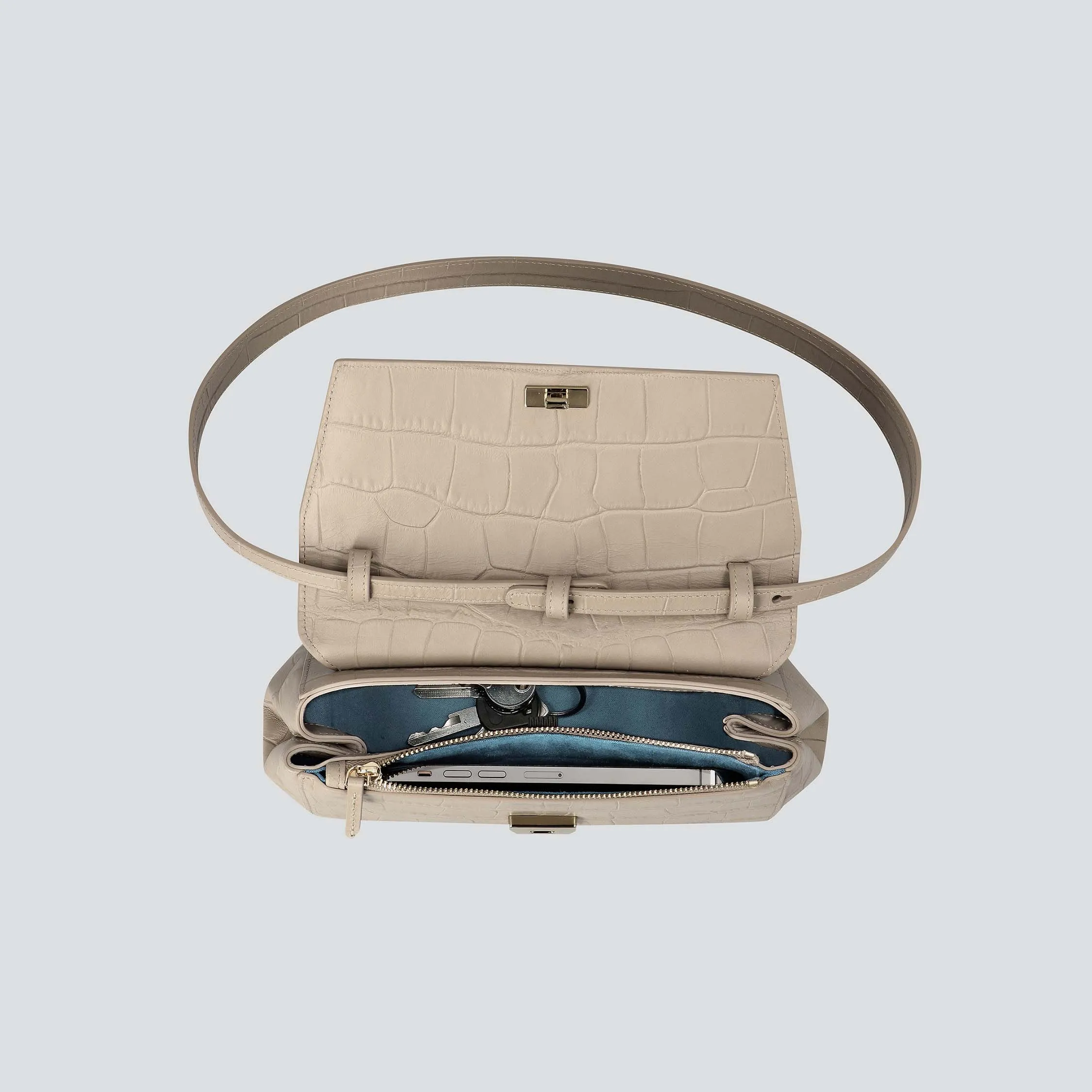 Ikon Clutch - soft croco clay taupe sold by Kaai nv product image thumbnail 2