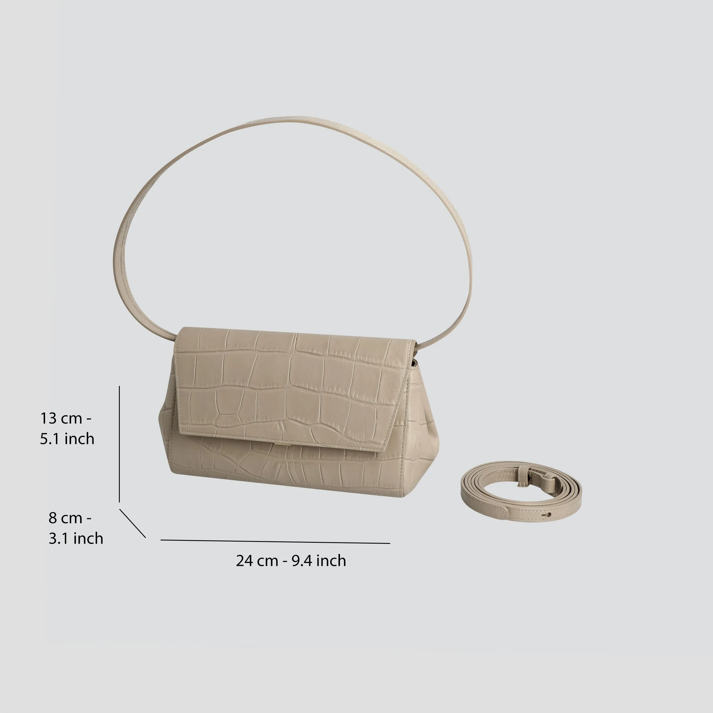 Ikon Clutch - soft croco clay taupe sold by Kaai nv product image thumbnail 4