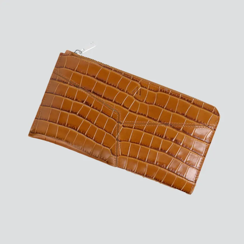 Large Wallet - croco toffee brown sold by Kaai nv