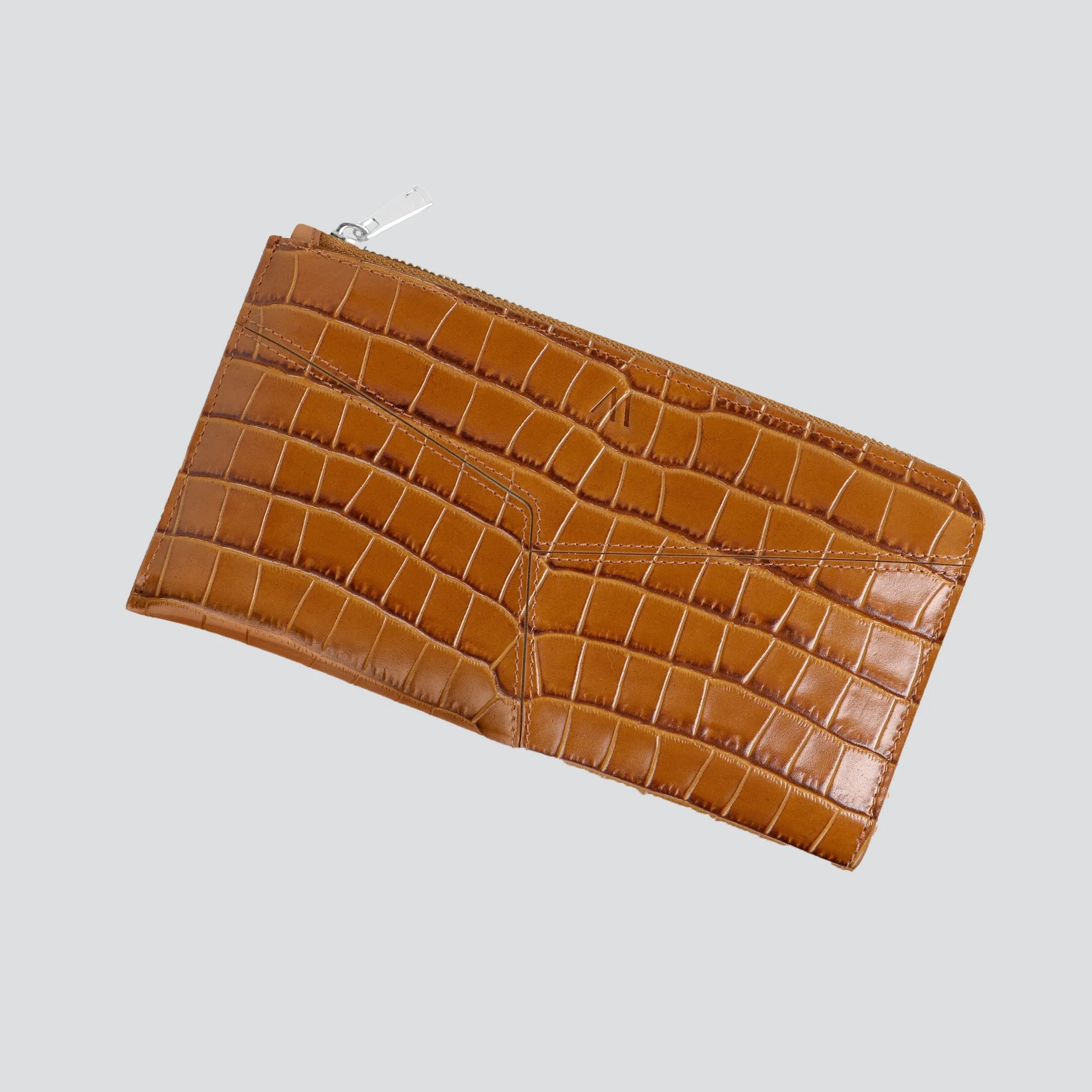 Large Wallet - croco toffee brown sold by Kaai nv