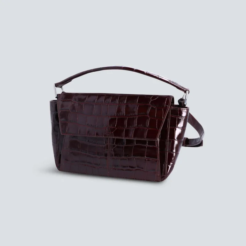 Ikon Shoulder Bag - croco fondant sold by Kaai nv