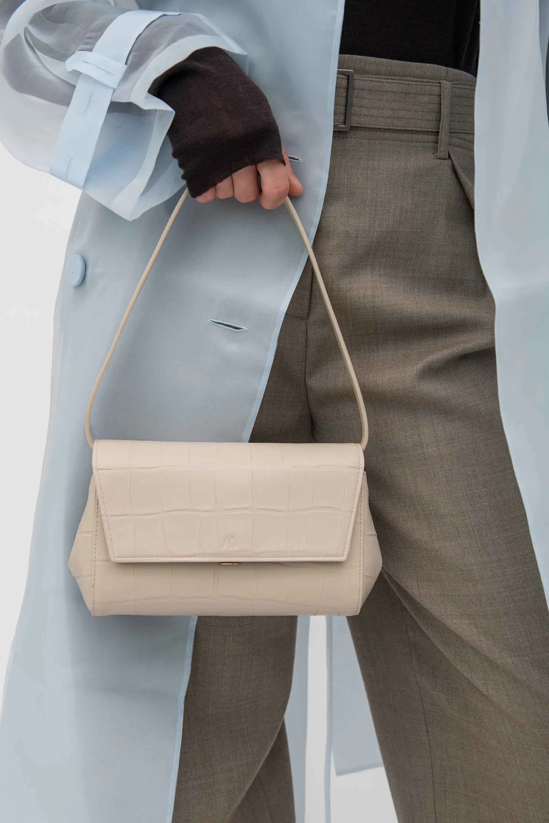 Ikon Clutch - soft croco bleached sand sold by Kaai nv product image thumbnail 2