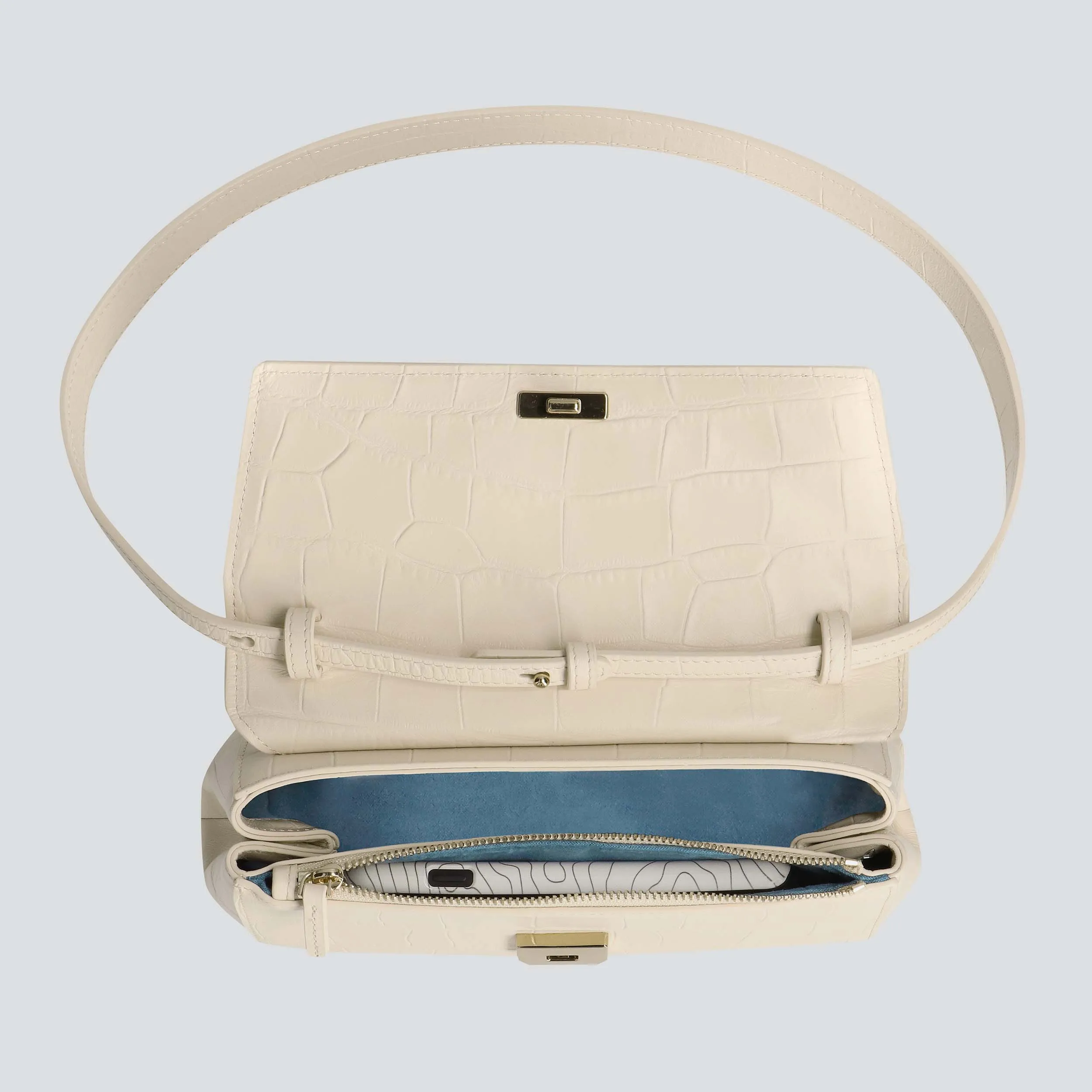 Ikon Clutch - soft croco bleached sand sold by Kaai nv product image thumbnail 3