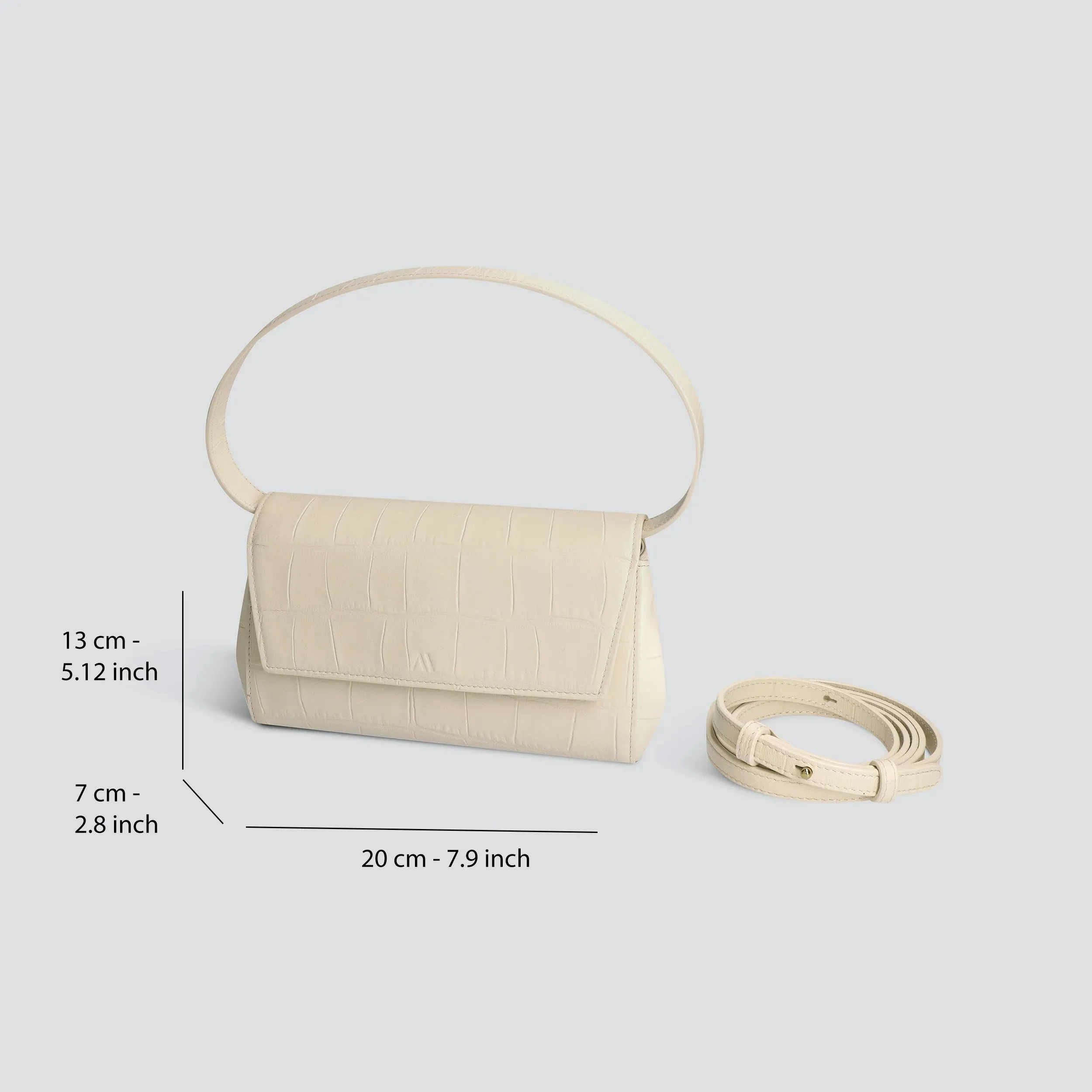 Ikon Clutch - soft croco bleached sand sold by Kaai nv product image thumbnail 5