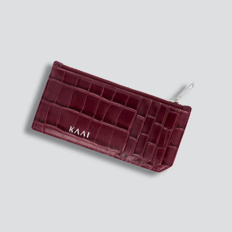 Cardholder - croco aubergine sold by Kaai nv