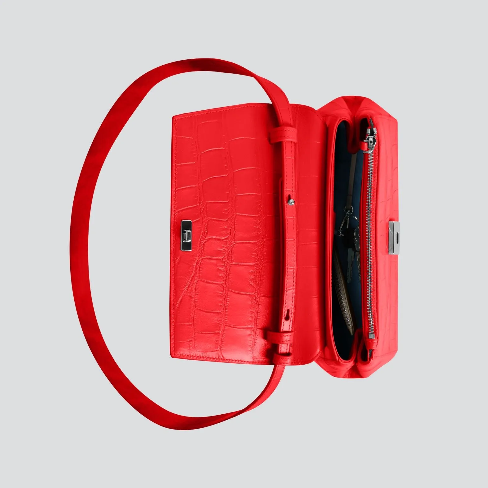 Ikon Clutch - soft croco poppy red sold by Kaai nv product image thumbnail 3