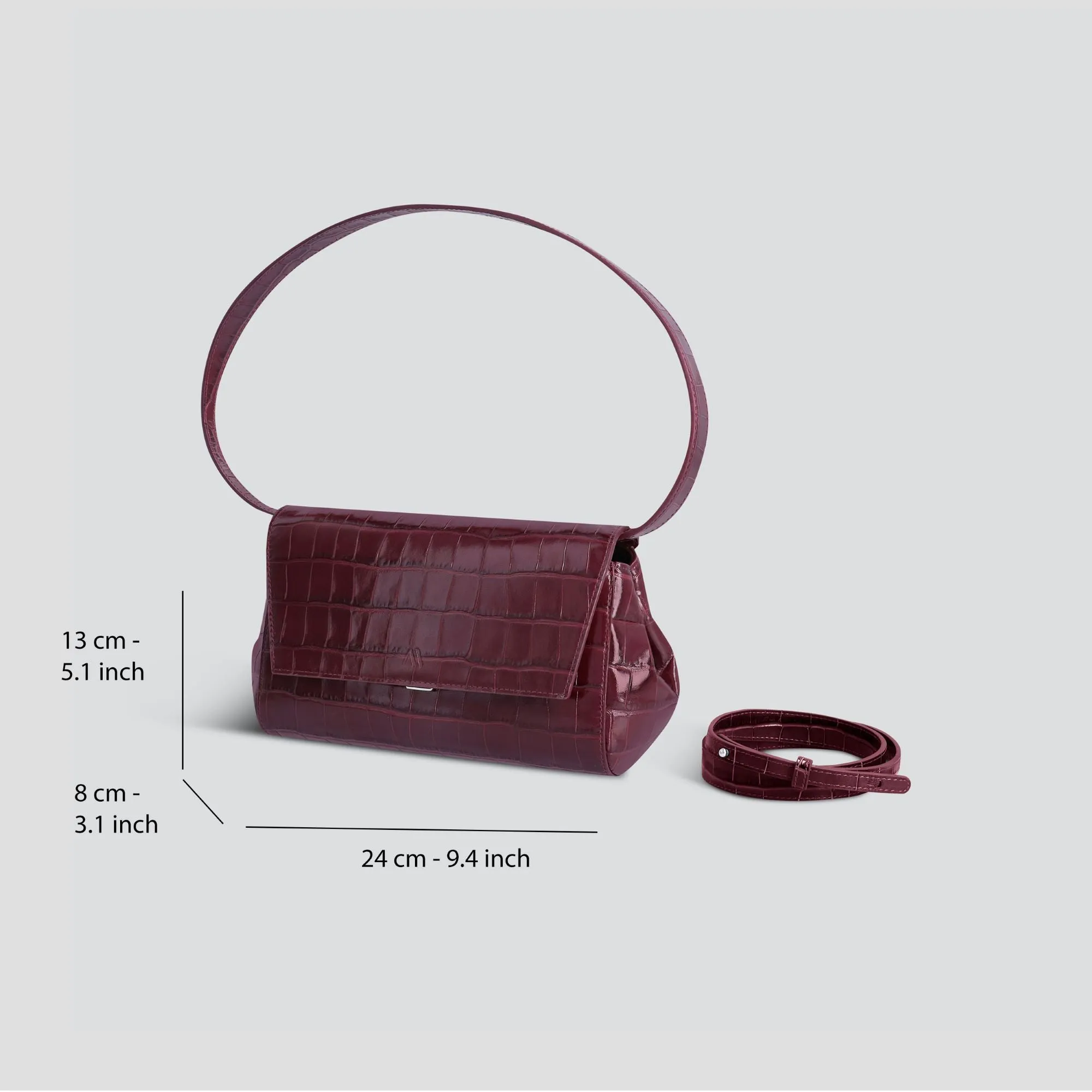 Ikon Clutch - croco aubergine sold by Kaai nv product image thumbnail 4