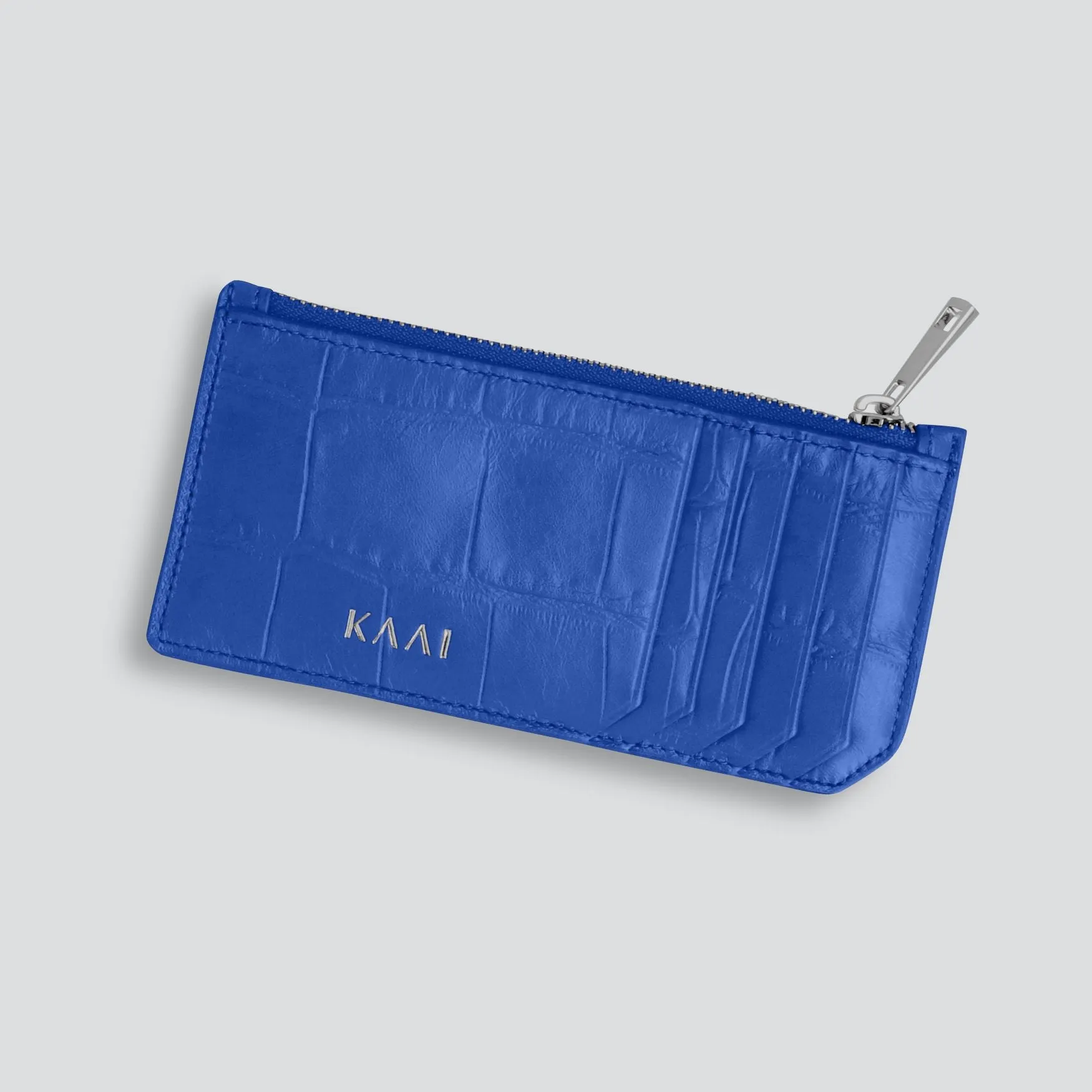 Cardholder - soft croco electric blue sold by Kaai nv product image thumbnail 2