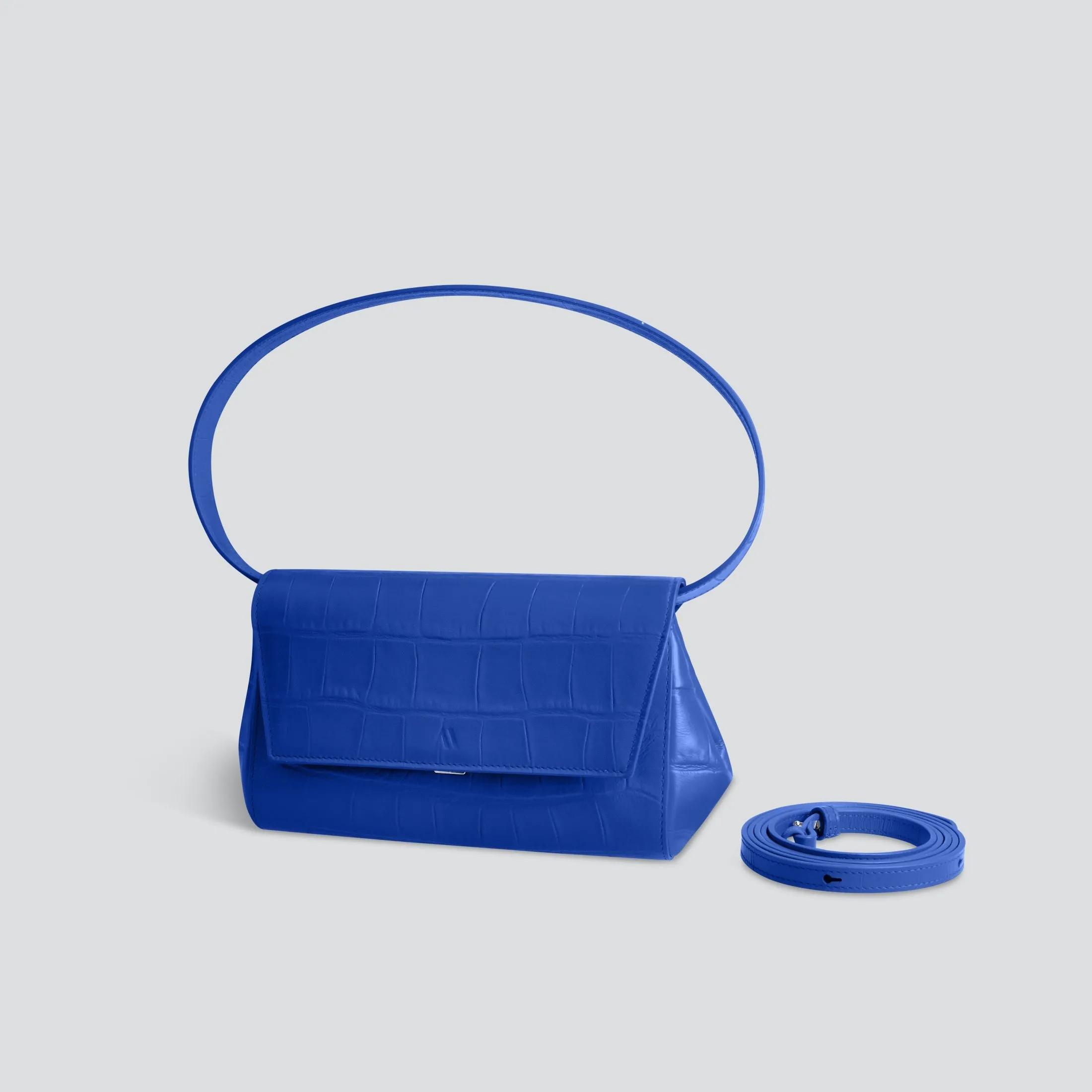 Ikon Clutch - soft croco electric blue sold by Kaai nv
