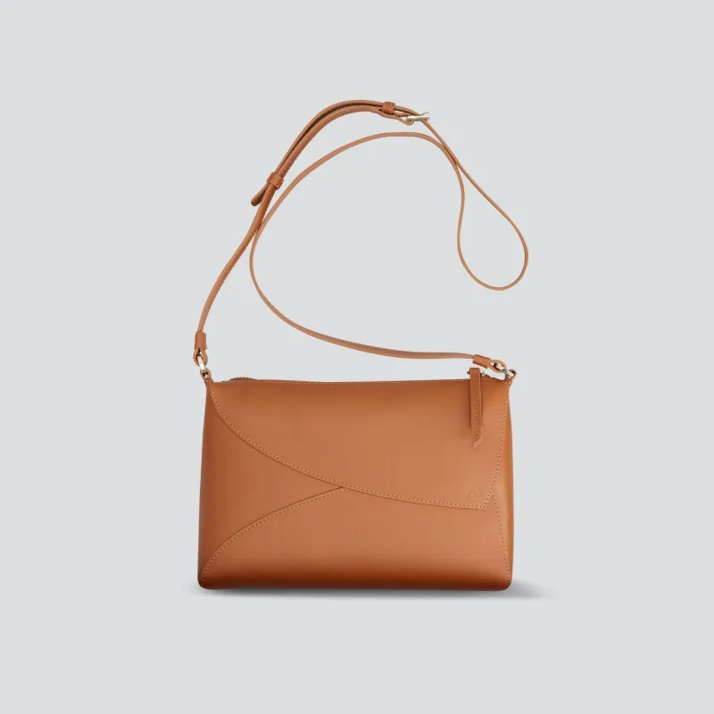 Rebel Clutch - soft touch cognac sold by Kaai nv