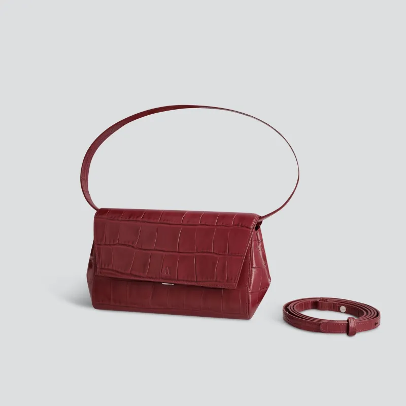 Ikon Clutch - soft croco dahlia red sold by Kaai nv