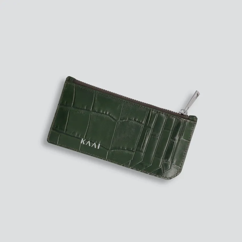Cardholder - soft croco british green sold by Kaai nv