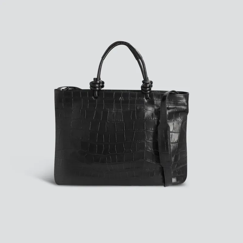 Midi Loop - soft croco black sold by Kaai nv
