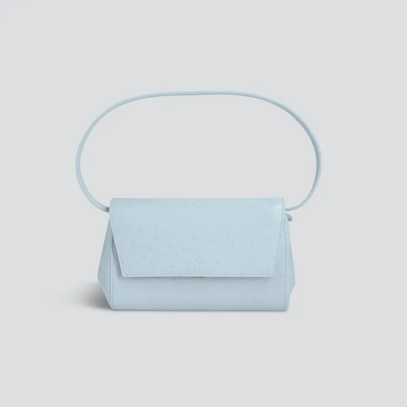 Ikon Clutch - ostrich ice blue sold by Kaai nv