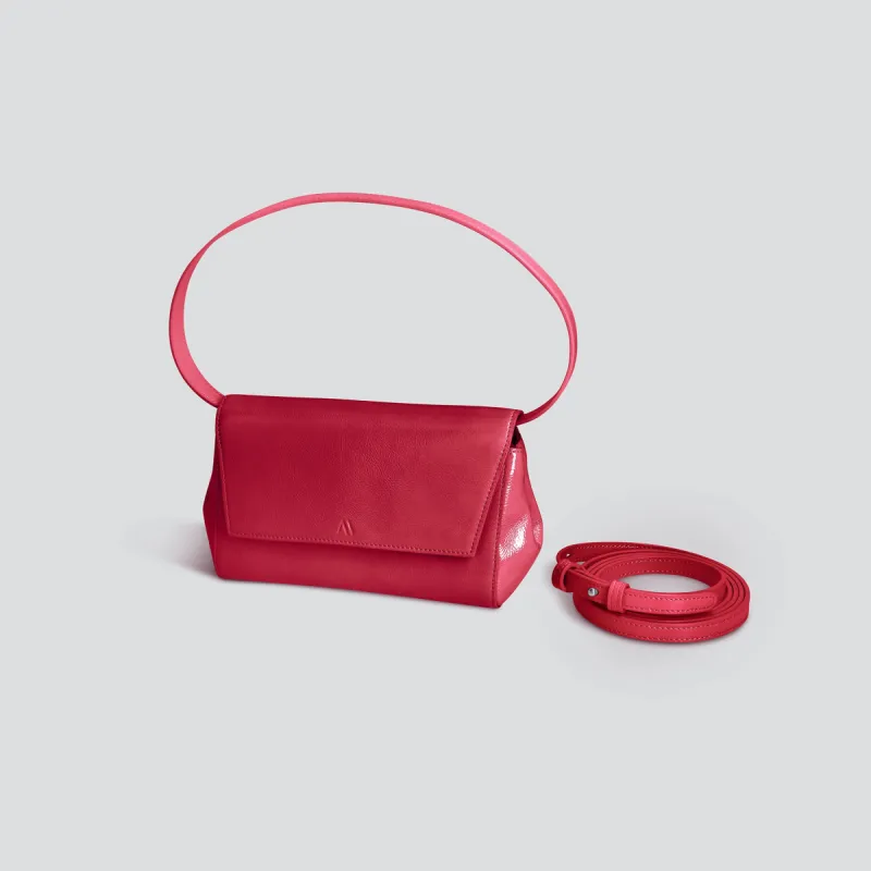Ikon Clutch - naplack ruby pink sold by Kaai nv