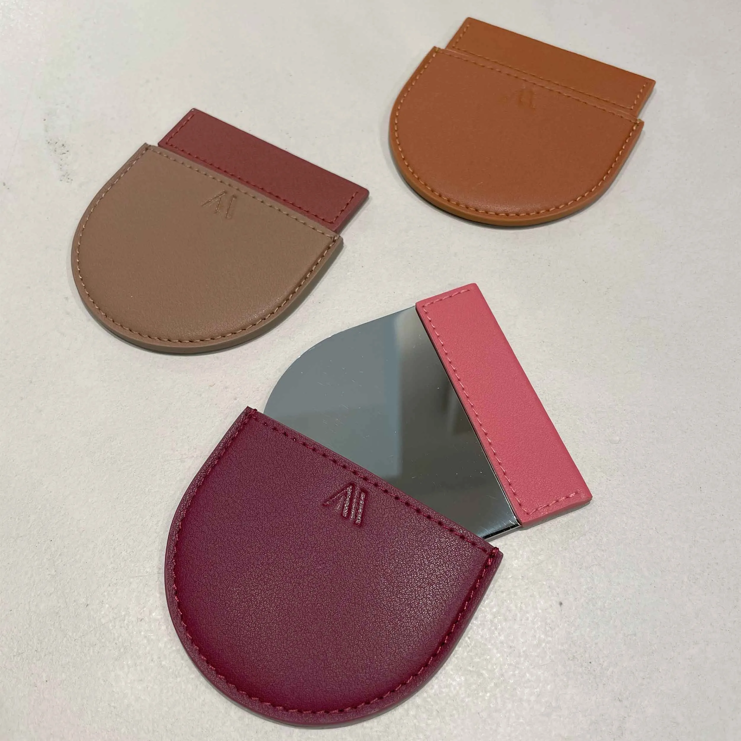 Pocket mirror Hazelnut / Forest Green sold by Kaai nv product image thumbnail 3