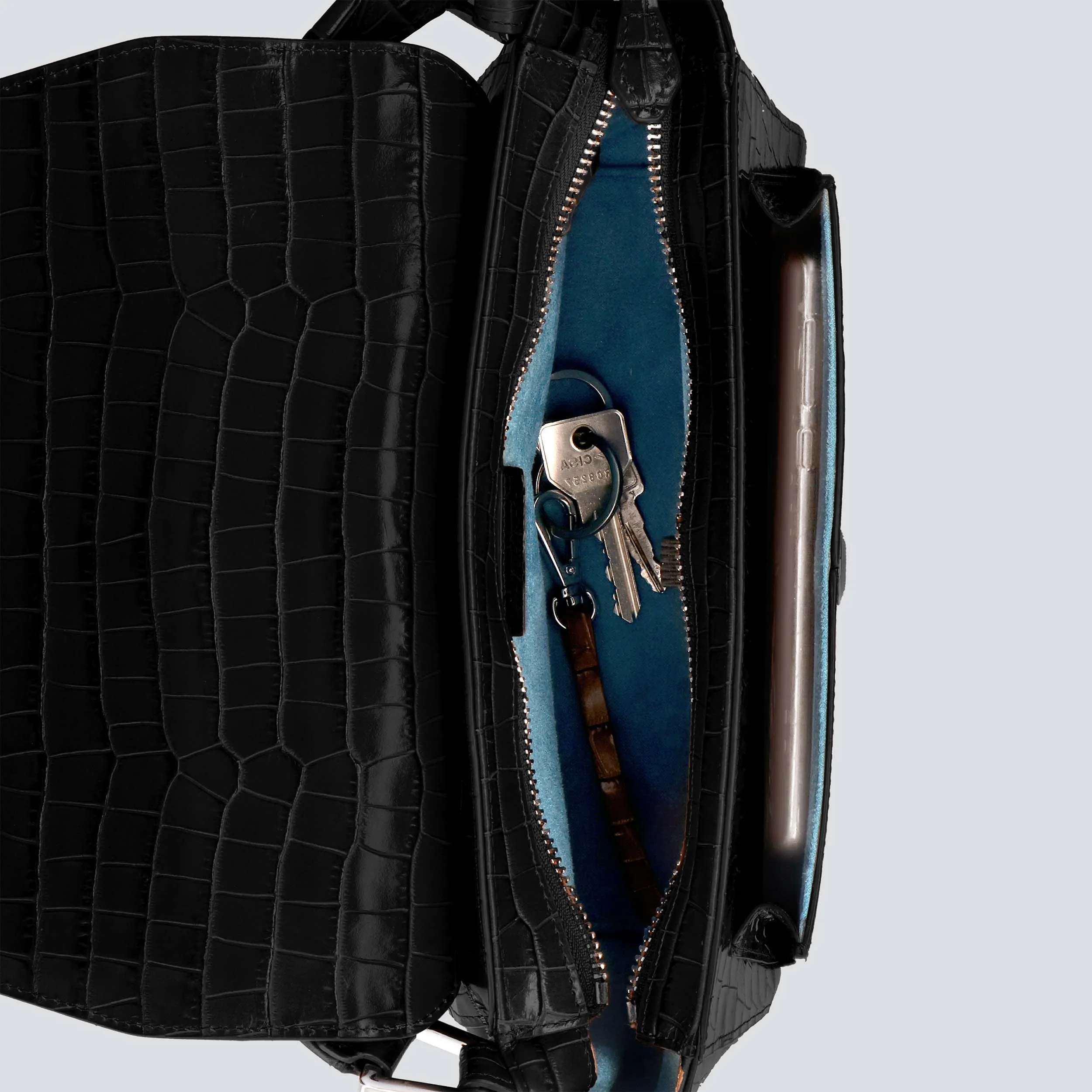 Ikon Shoulder Bag - croco black sold by Kaai nv product image thumbnail 5