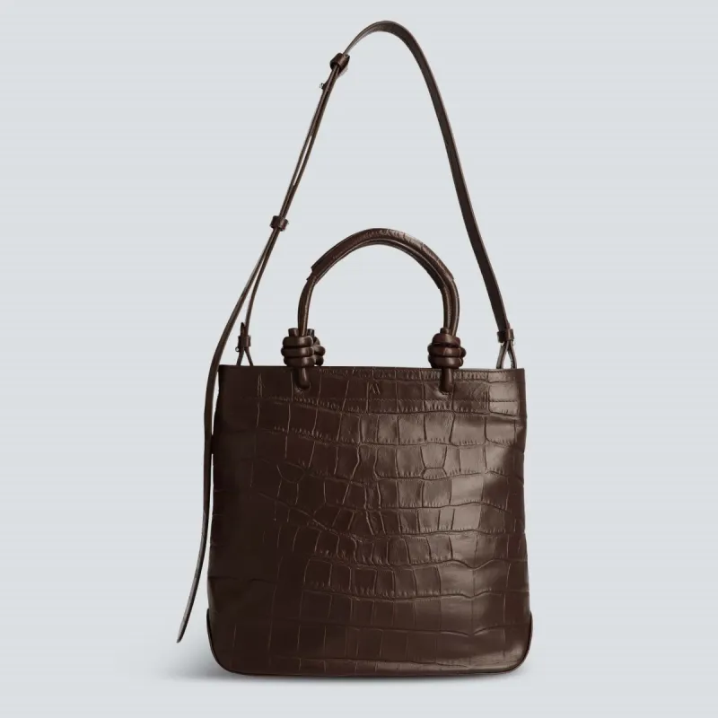 Mini Loop - soft croco espresso sold by Kaai nv