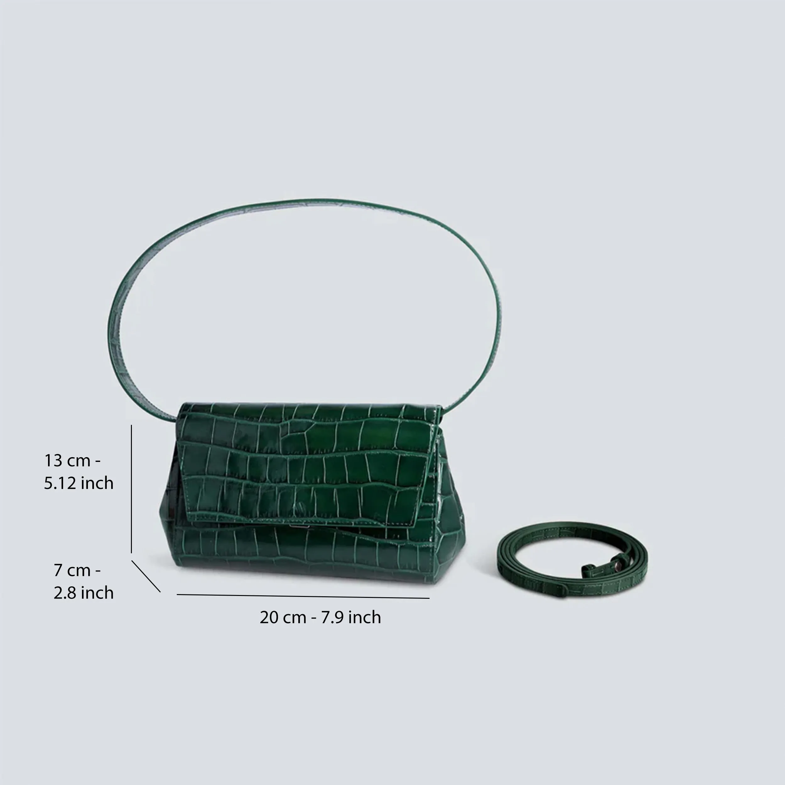 Ikon Clutch - croco pine green sold by Kaai nv product image thumbnail 4