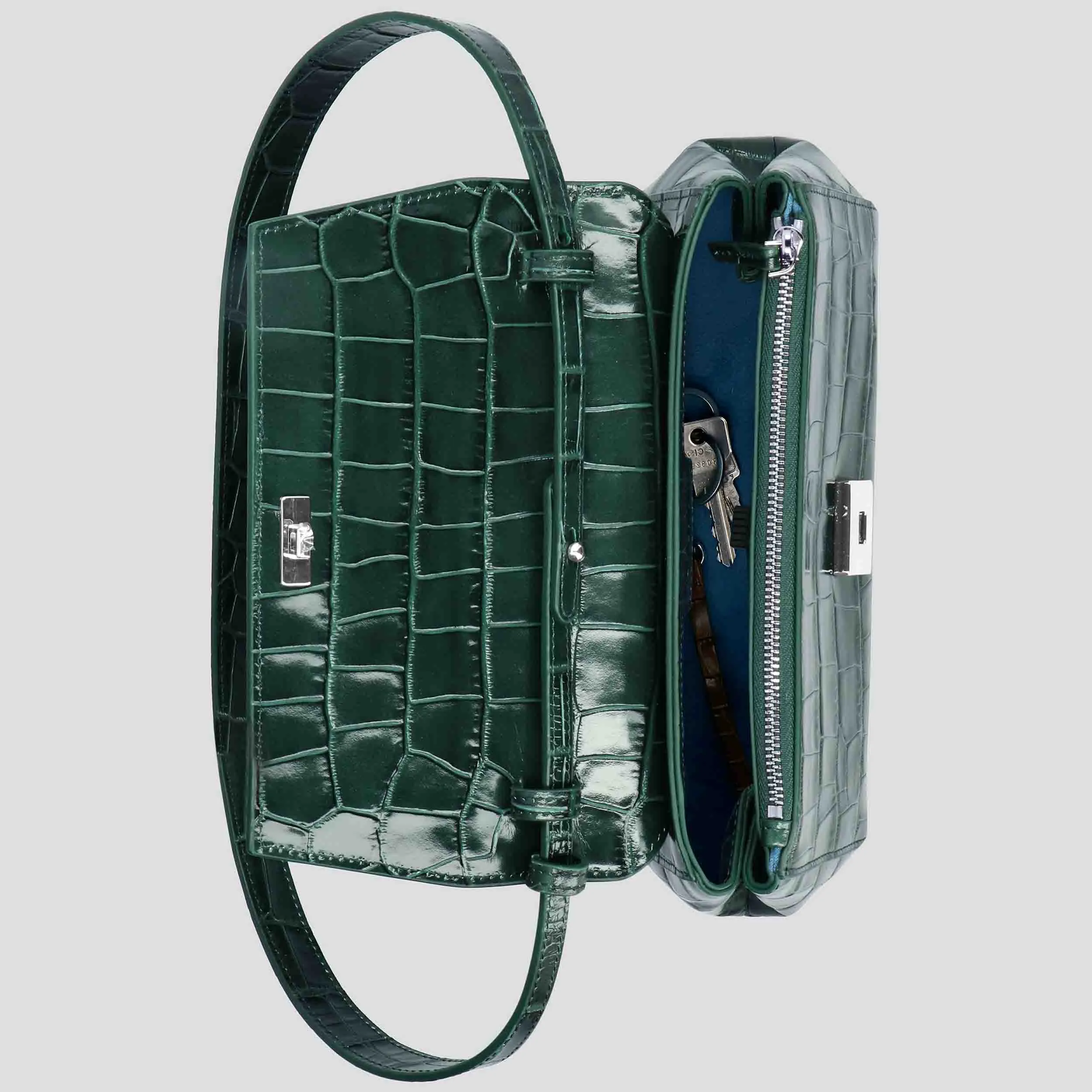 Ikon Clutch - croco pine green sold by Kaai nv product image thumbnail 3