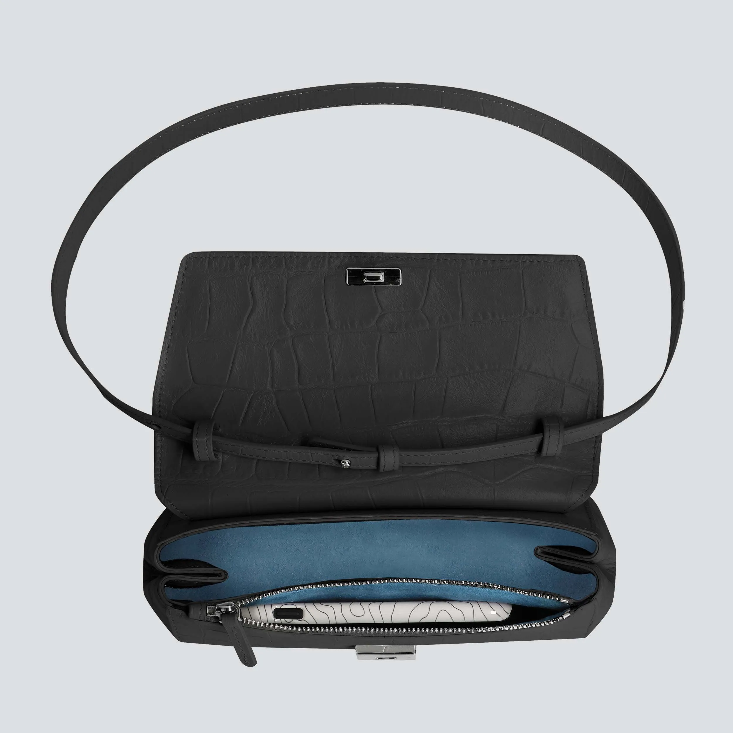 Ikon Clutch - soft croco black sold by Kaai nv product image thumbnail 2