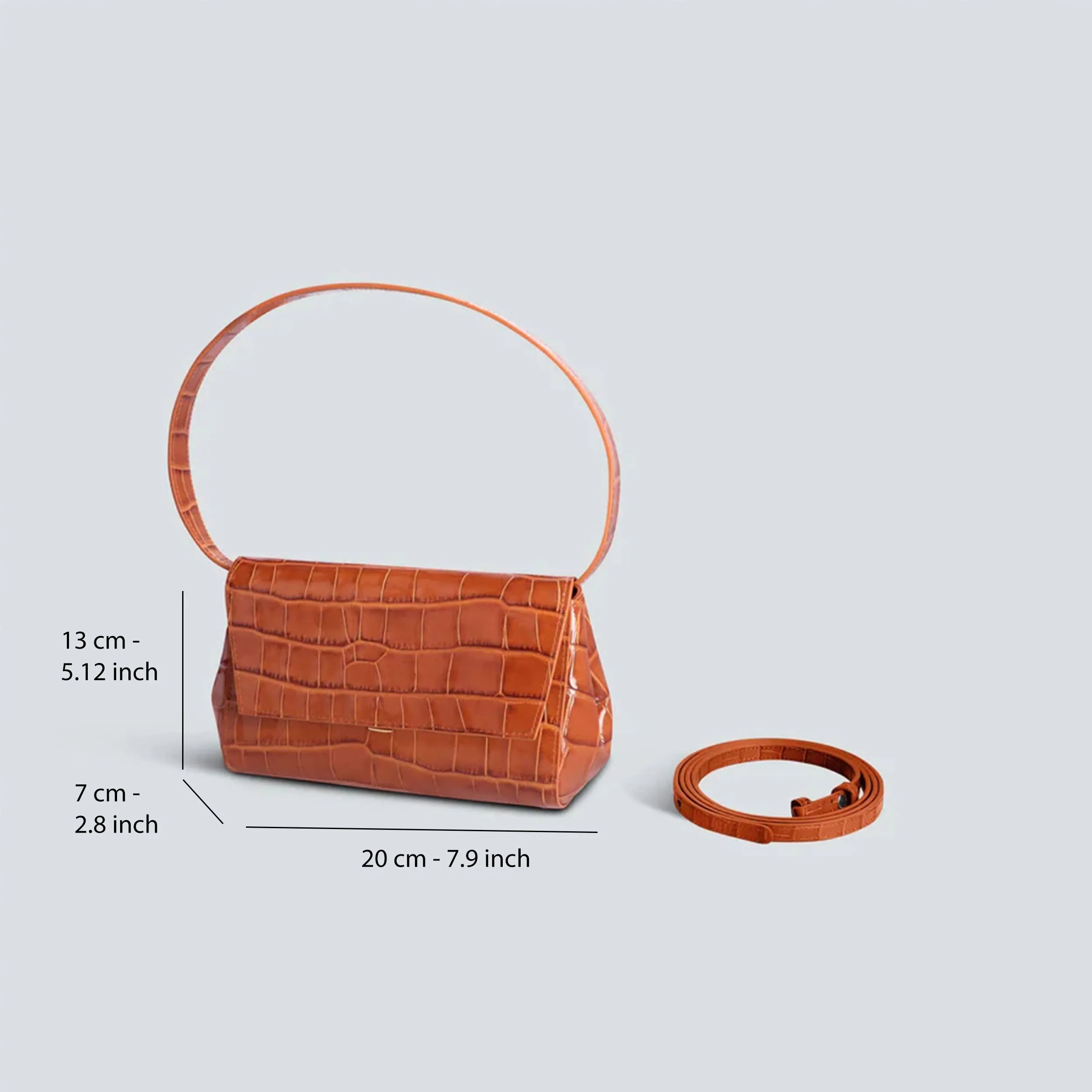 Ikon Clutch - croco maple brown sold by Kaai nv product image thumbnail 5