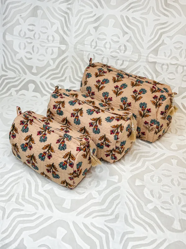 Block Print Makeup Bag Trio sold by Rungolee