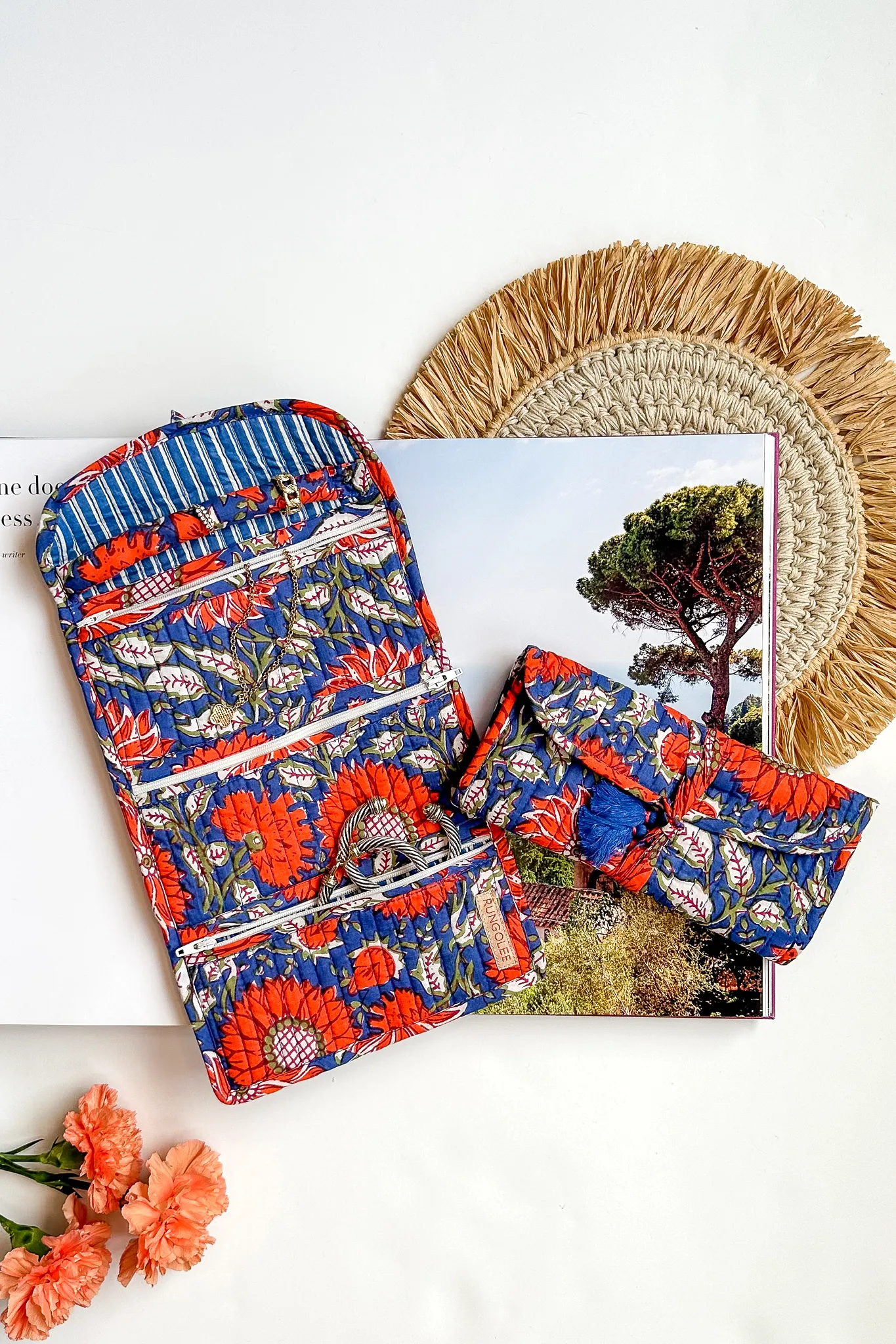 Block Print Folding Jewelry Bag sold by Rungolee