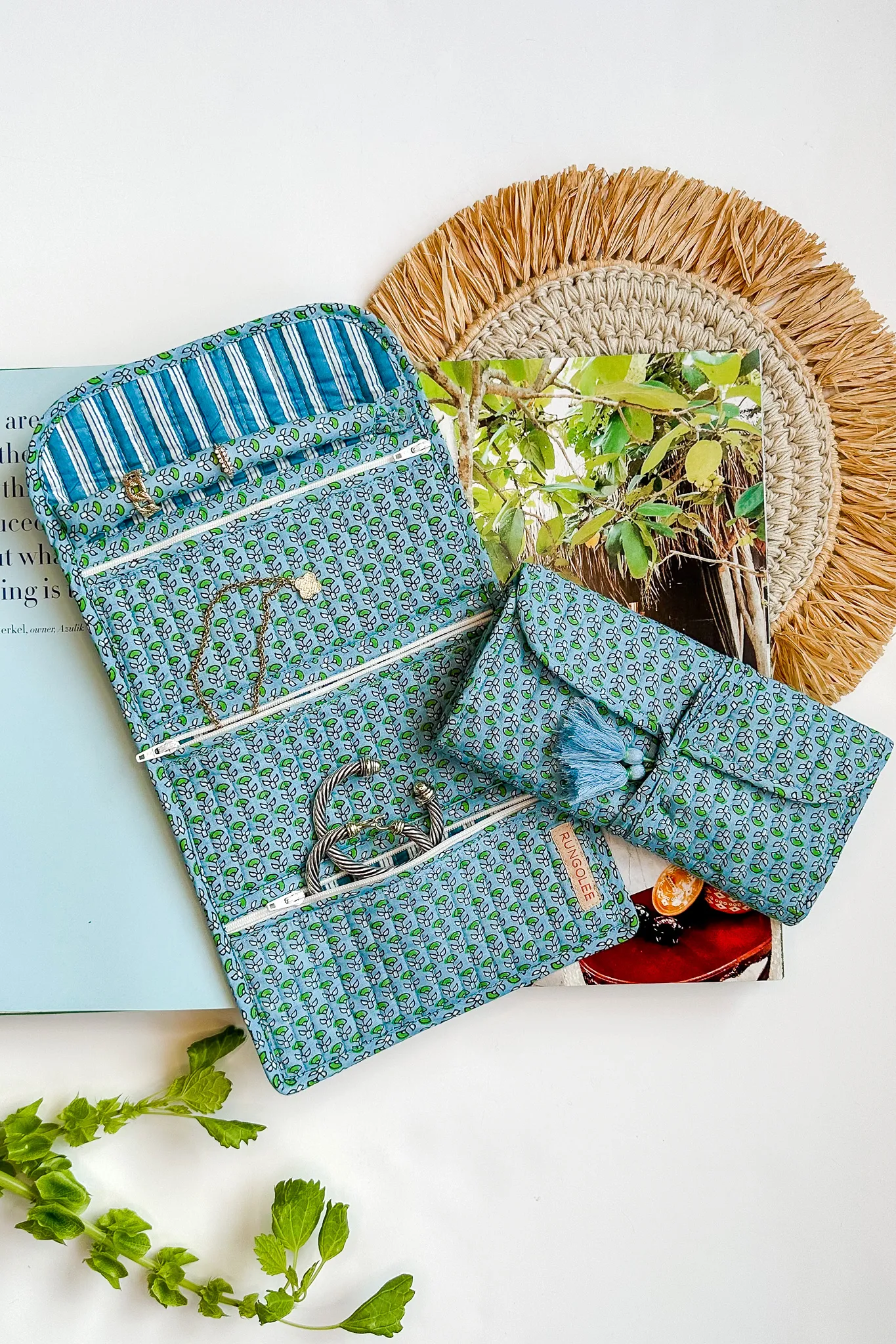 Block Print Folding Jewelry Bag sold by Rungolee product image thumbnail 2