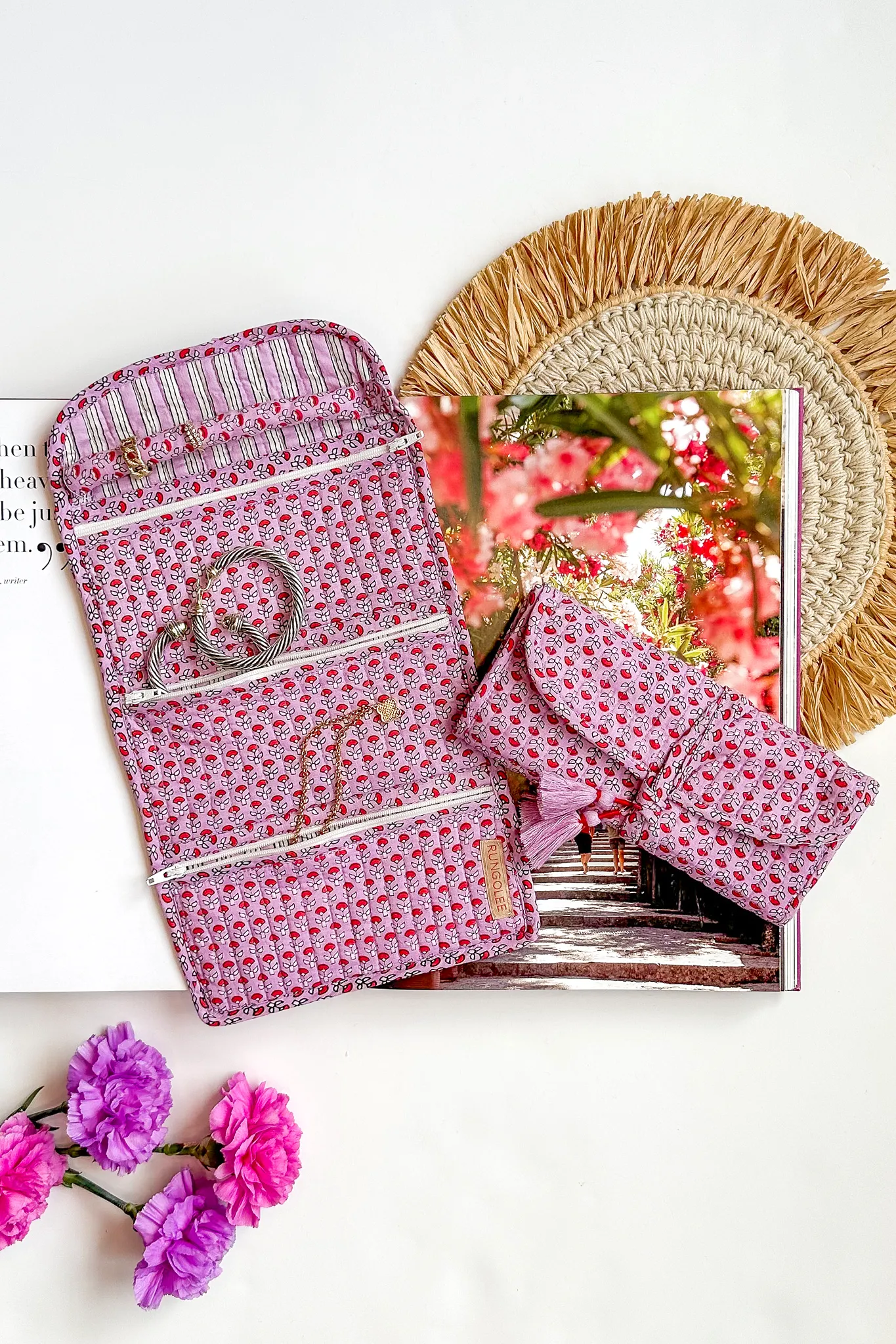 Block Print Folding Jewelry Bag sold by Rungolee product image thumbnail 4