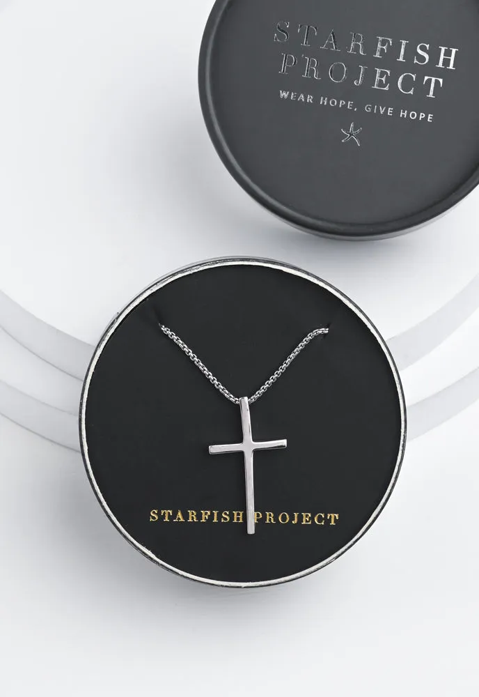 The Classic Cross Necklace in Sterling Silver sold by Starfish Project product image thumbnail 3