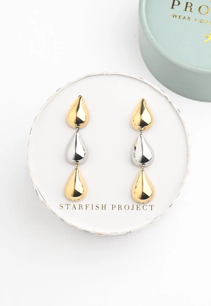 Fresh Beginnings Mixed Metal Drop Earrings sold by Starfish Project product image thumbnail 4