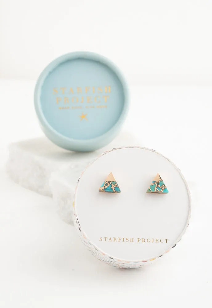 Oasis Triangle Turquoise Studs sold by Starfish Project product image thumbnail 3