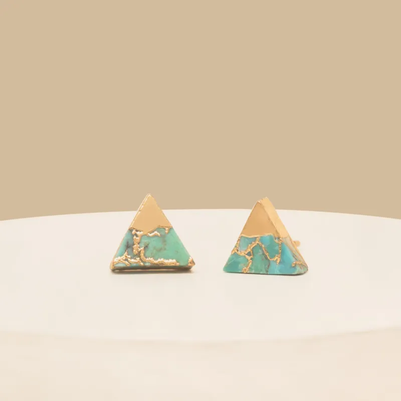 Oasis Triangle Turquoise Studs sold by Starfish Project