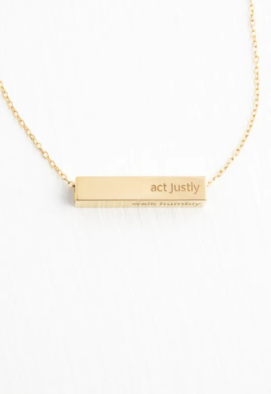 Walk Humbly Bar Necklace sold by Starfish Project